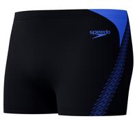 Speedo Hyperboom Splice Aquashort Swimming Trunks| Quick Drying | Training | Fitness | Chlorine Resistant Aquashort per Uomo, Black/Cobalt Pop, 38