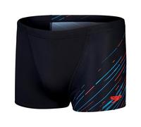 Speedo Aquashort Hyperboom V-Cut | Asciugatura Rapida | Allenamento | Fitness | Resistenza al Cloro Aquashort per Uomo, Nero/Blu Picton/Rosso Sirena, 32