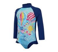 Speedo Bambina Long Sleeve Frill 1PC Costume intero, Blu Harmony/Menta/Azzurro/Pink Splash/Radiant Yellow, 4 Anni