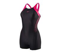 Speedo Boom Splice Legsuit, Pantaloncini da Bagno Bambina, Nero/Rosa, 5-6 Anni