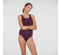 Speedo, Boomstar - Costume Intero Donna, Asciugatura Rapida, Costume Da Piscina Donna, Colore Multicolor Nero/Rosa Elettrico/Corallo, Taglia 40