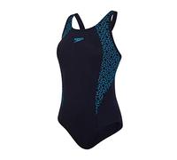 Speedo, Boomstar - Costume Intero Donna, Asciugatura Rapida, Costume da Piscina Donna, Colore Nero/Turchese, Taglia 38