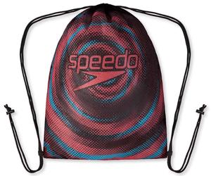 Speedo borsa stampata a rete nera/rossa