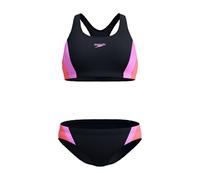 Speedo Colorblock - Bikini da donna nero resistente al cloro, nero-viola, 44