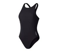 Speedo Costume da Bagno a Collo Alto Tinta Unita, Fitness, Morbidezza al Tatto, Costumi da Bagno Premium Costume da Bagno per Donna, Antracite, XXL
