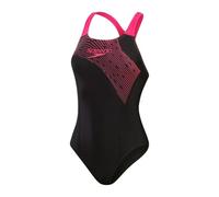 Speedo Costume da bagno da donna con logo Medley 1 pezzo nero viola