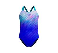 Speedo Costume da bagno da ragazza con stampa Powerback Deep Sapphire/Maya Blue