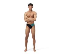 Speedo Costume da bagno da uomo con logo Medley, 7 cm, colore nero/blu Picton, taglia 32, Nero/Blu Picton, 48