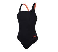 Speedo Costume da Bagno Flex Band con Reggiseno Integrato, Swim Fitness, Allenamento Costume da Bagno per Donna, Nero/Rosso Sirena, 40