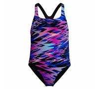 Speedo Hyperboom Print Medalist One Piece Costume da Bagno per Bambina, Nero, 6 Anni