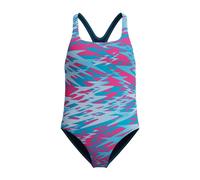 Speedo Hyperboom Print Medalist One Piece Costume da Bagno per Bambina, Blu, 12 Anni