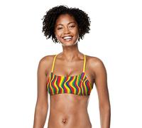 Speedo Costume da Bagno Top Bikini Endurance Strappy Back Demi Parte Superiore, Marea Arcobaleno, M Donna