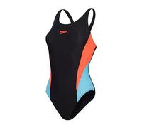 Speedo Costume Intero Medalist Hyperboom Allover, Resistenza al Cloro, Asciugatura Rapida Costume da Bagno per Bambina, Blu Navy/Rosa Elettrico/Rosa Fandango, 9-10 Anni