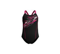 Speedo Costume Intero Piscina Medley Logo Antracite Rosa Bambina 9-10 Anni