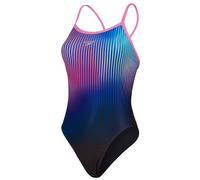 Speedo costume placement digital turnback one piece nero/kiki pink/picton