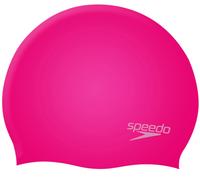 Speedo Junior Plain Moulded Silicone Swimming Cap | Dry Hair | Kids Swim, Pink/Pink, One Size