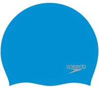 Speedo Unisex Plain Moulded Silicone Swimming Cap | Tried and Trusted, Blue/Silver, One Size