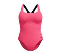 Speedo Donna Flex Band Swimsuit with Integrated Swim Bra | Swim Fitnes | Training, Raspbery Fill/Vermilion/Punch, 50