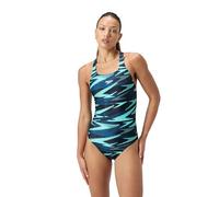 Speedo Donna Hyperboom ALover Medalist Swimsuit |Quick Drying | Fitnes | Chlorine Resistant, Dark Teal, 40