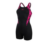 Speedo Donna Hyperboom Placement Muscleback Costume intero, Nero/Tortora, 78