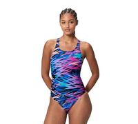 Speedo Donna Hyperboom Print Medalist Swimsuit, SNA ANTHRACITE, 38