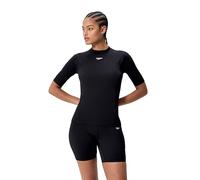 Speedo End+ Short Sleeve Top Rash Gaurd da Nuoto per Donna, Nero, XL
