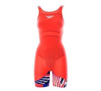 Speedo Fastskin LZR Ignite Kneeskin, Costume da Bagno Donna, Rosso/Blu/Bianco, 50