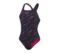 Speedo HyperBoom Allover Medalist Costume da Bagno per Donna, Nero/Rosa, 42 IT