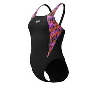 Speedo Hyperboom - Costume da bagno da donna ad asciugatura rapida e resistente al cloro, colore: nero, taglia: 44