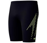 Speedo Hyperboom Placement Jammer, Swim Allenamento, Fitness, Resistente al Cloro Jammer per Uomo, Black e Hyper Yellow, 26