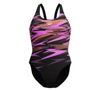 Speedo Hyperboom Placement Muscleback - Costume da bagno da donna, ad asciugatura rapida e resistente al cloro, colore: nero/rosa, taglia 36