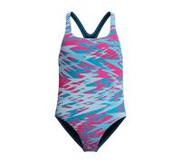 Speedo Hyperboom Print Medalist One Piece Costume da Bagno per Bambina, Blu, 4 Anni