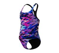Speedo Hyperboom Print Medalist One Piece Costume da Bagno per Bambina, Nero, 10 Anni