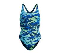 Speedo Hyperboom Print Medalist One Piece Costume da Bagno per Donna, Blu Navy, 30