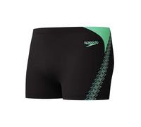 Speedo Hyperboom Splice Aquashort per Uomo, Black/Alfalfa Green, 30
