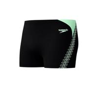 Speedo Hyperboom Splice Aquashort per Uomo, Black/Alfalfa Green, 38