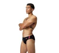 Speedo Hyperboom Splice Briefs |Quick Drying | Training | Fitness | Chlorine Resistant Costume a Slip per Uomo, Black/Coral Sands, 38