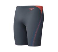 Speedo Hyperboom Splice Jammer da Nuoto per Uomo, Grey Lead e Neon Coral, 28
