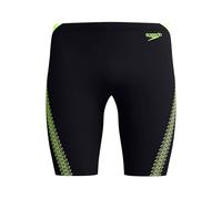 Speedo Hyperboom Splice Jammer Swimming Trunks, Asciugatura Rapida, Allenamento, Fitness, Resistente al Cloro Jammer per Uomo, Black e Hyper Yellow, 28