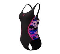 Speedo Hyperboom Splice Muscleback One Piece Costume da Bagno per Donna, Nero, 42