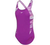 Speedo HyperBoom Splice Muscleback Swimsuit | Swim Training |Chlorine Resistant | Quick Drying | Stretch Fabric | Comfort Fit | 1 Piece Costume da Bagno per Bambina, Diva, 7 années-8 années