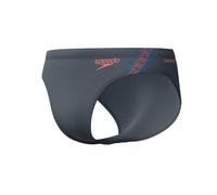Speedo Hyperboom Splice Slip da Nuoto per Uomo, Grey Lead e Neon Coral, 26