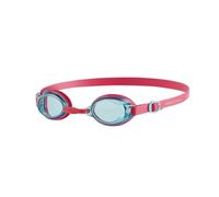 Speedo Junior Jet V2 Swimming Goggles | Kids Swim | Comfortable Fit | Adjustable Design | Anti-Fog | Anti-Leak | Learn to Swim, Ecstatic Pink/Aquatic Blue, One Size