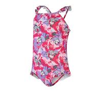 Speedo Learn to Swim Printed Frill Thinstrap Costume da Bagno per Bambina, Rosa/Viola, 5 Anni