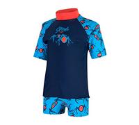 Speedo Loco Burst Essential Suntop, Costume da Bagno Unisex Bambini, Blu (Navy/Hot Orange), 6 Anni