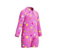 Speedo Long Sleeve Print Zipped One Piece Costume da Bagno per Unisex Bambini, Rosa, 9-12 Anni