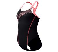 Speedo medley logo costume intero nero/rosa salmone xl - uk38