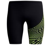 Speedo Medley Logo Jammer per Uomo, Black/Hyper Yellow, 38