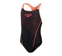 Speedo Medley Logo Medalist Costume Intero, Nero/Rosso (Black/Siren Red), 14 Anni Bambine e Ragazze
