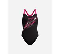 Speedo Medley Logo Medalist One Piece Costume da Bagno per Donna, Nero, 30